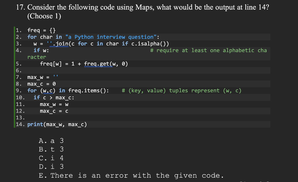 Solved 17. Consider the following code using Maps, what | Chegg.com