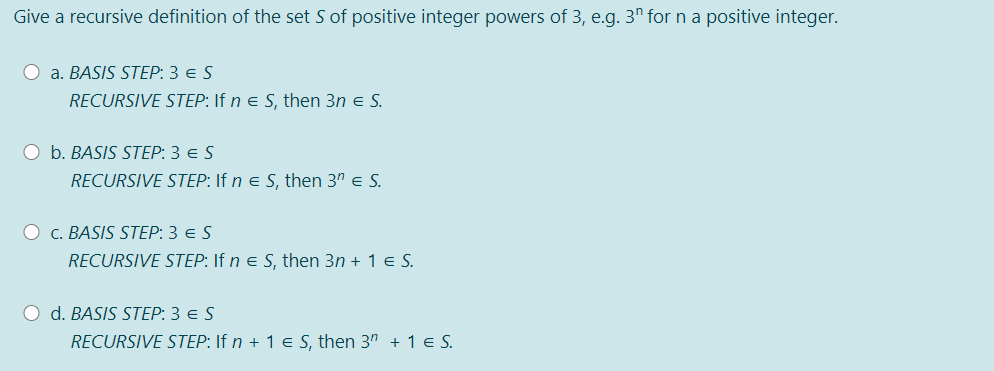 Solved Give A Recursive Definition Of The Set S Of Positi Chegg Com