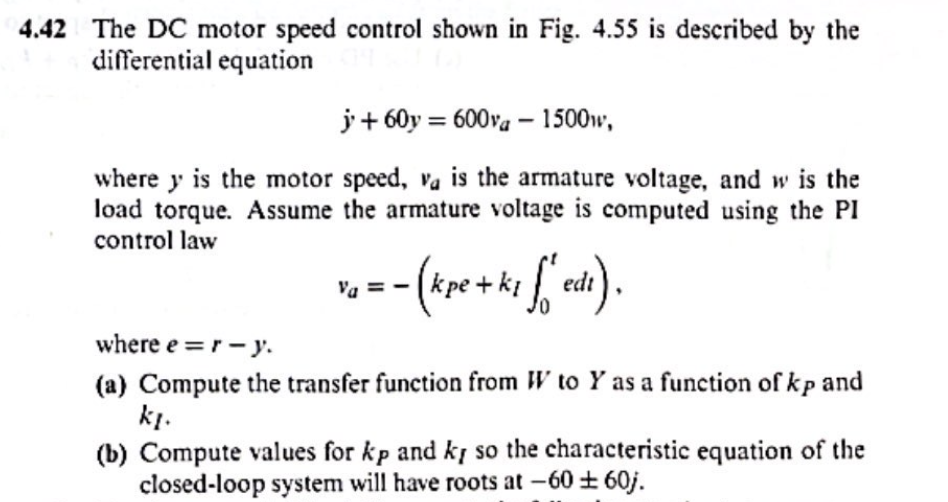 Solved 142 The DC motor speed control shown in Fig. 4.55 is | Chegg.com