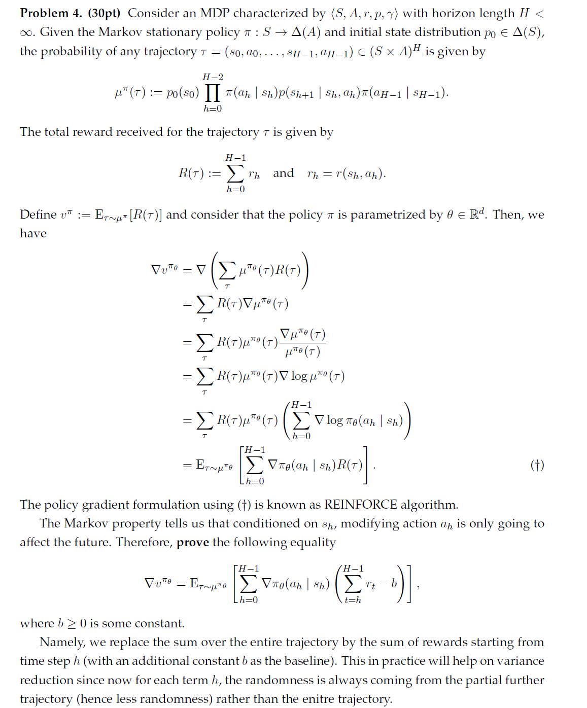 Solved Problem 4. (30pt) Consider An MDP Characterized By | Chegg.com