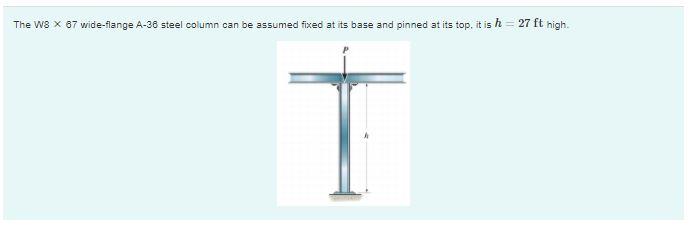 Solved The W8 x 87 wide-flange A-38 steel column can be | Chegg.com