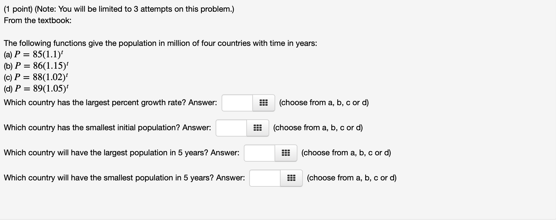 Solved (1 point) (Note: You will be limited to 3 attempts on | Chegg.com