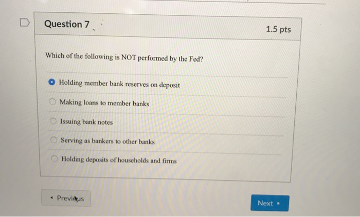 Solved D Question 7 1.5 pts Which of the following is NOT | Chegg.com