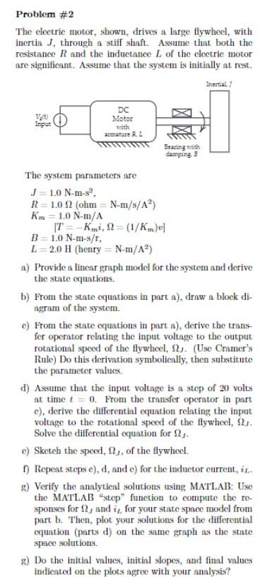 Solved Problem \#2 The Electrie Motor, Shown, Drives A Large | Chegg.com