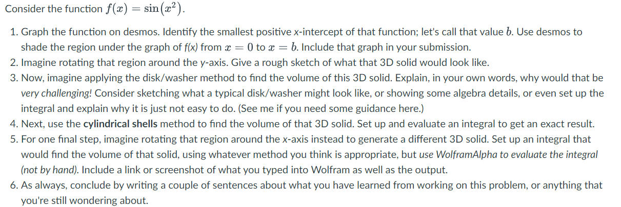 Solved Consider the function f(x) = sin (2x2). 1. Graph the | Chegg.com