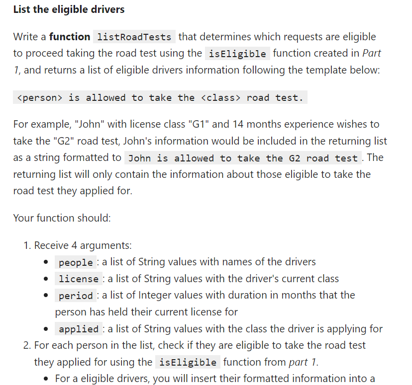 Solved Returns a list of String values This list will | Chegg.com