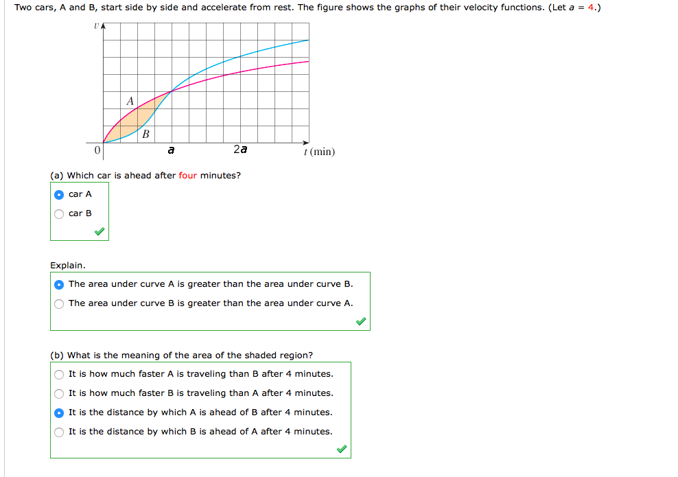 Solved Two Cars, A And B, Start Side By Side And Accelerate | Chegg.com