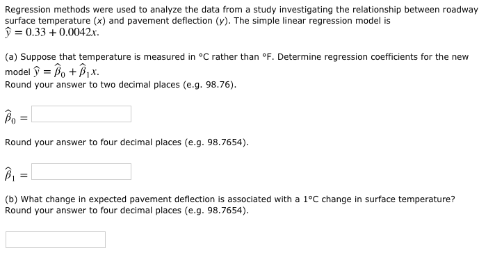 Solved Regression methods were used to analyze the data from | Chegg.com