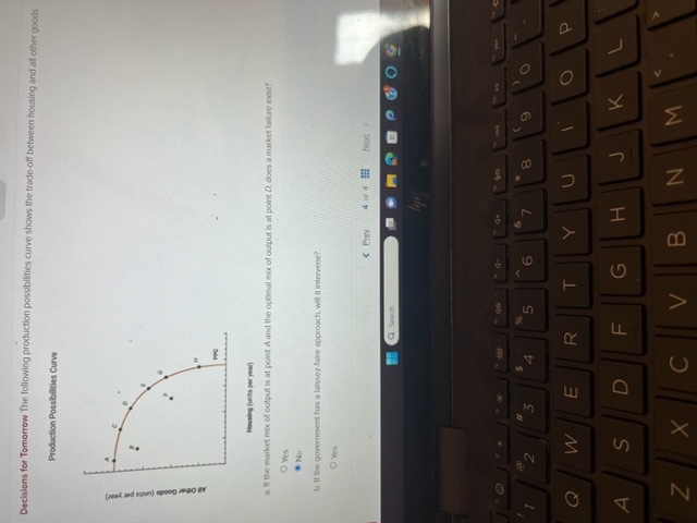 Solved a. If the market mix of output is at point A and the | Chegg.com