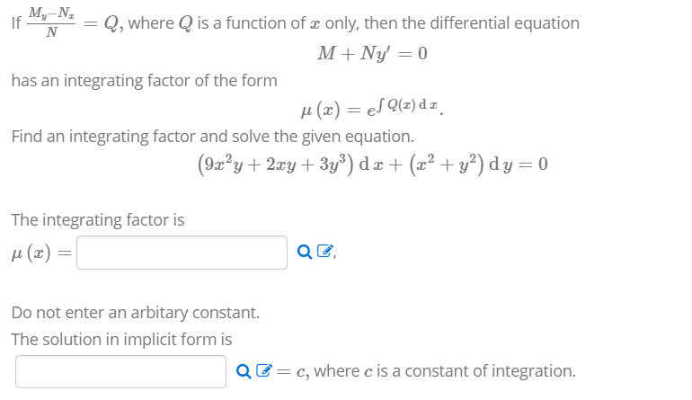 Solved My N If Q Where Q Is A Function Of Only Then Th Chegg Com