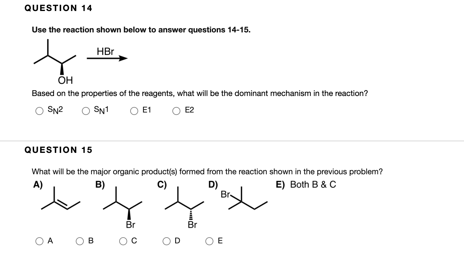 Solved QUESTION 14 Use the reaction shown below to answer | Chegg.com