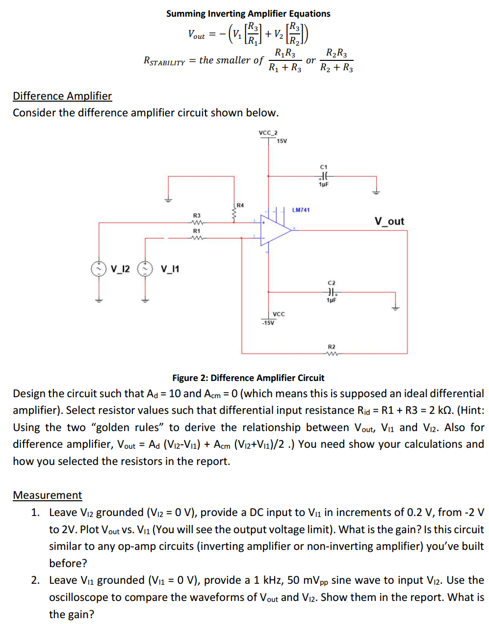 Solved Summing Inverting Amplifier Construct The Summing | Chegg.com