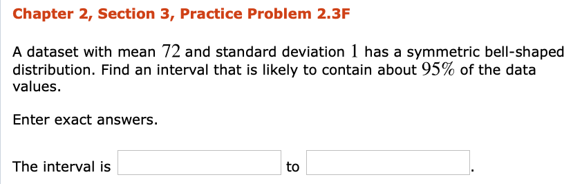 Solved Chapter 2, Section 3, Practice Problem 2.3F A dataset | Chegg.com