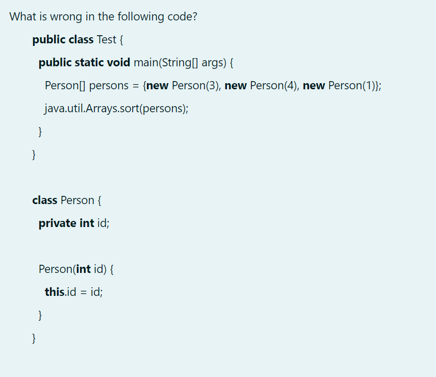 Solved What is wrong in the following code? public class | Chegg.com