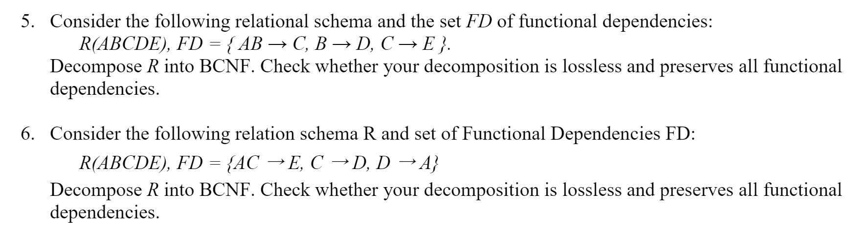 Solved 5. Consider the following relational schema and the | Chegg.com