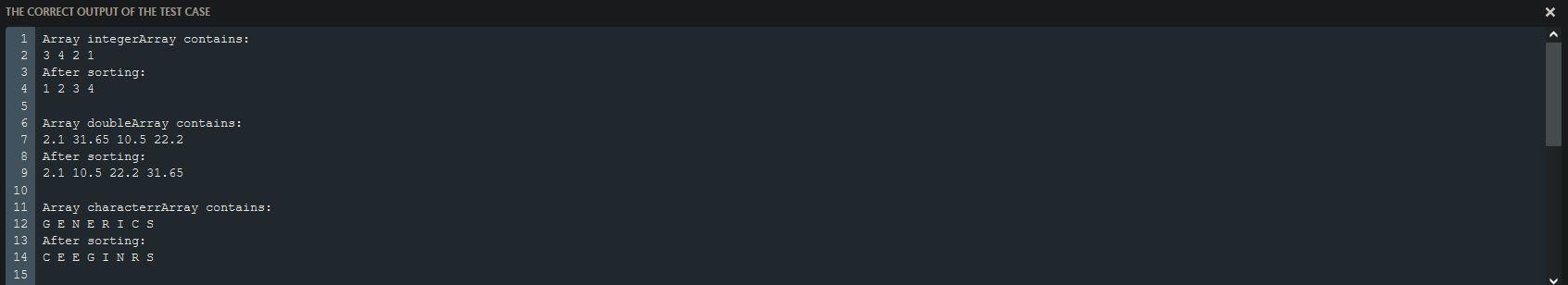Solved Sorting Arrays using a Java Library Method: Edit the | Chegg.com