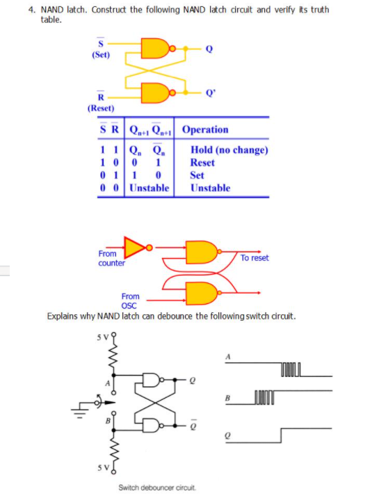 Solved 4. NAND latch. Construct the following NAND latch | Chegg.com