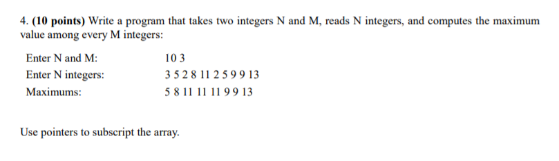 Solved Write a program that takes two integers N and M, | Chegg.com