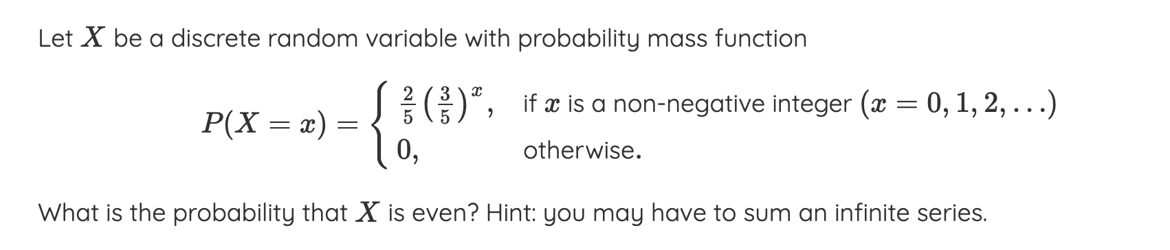 Solved Let X be a discrete random variable with probability | Chegg.com
