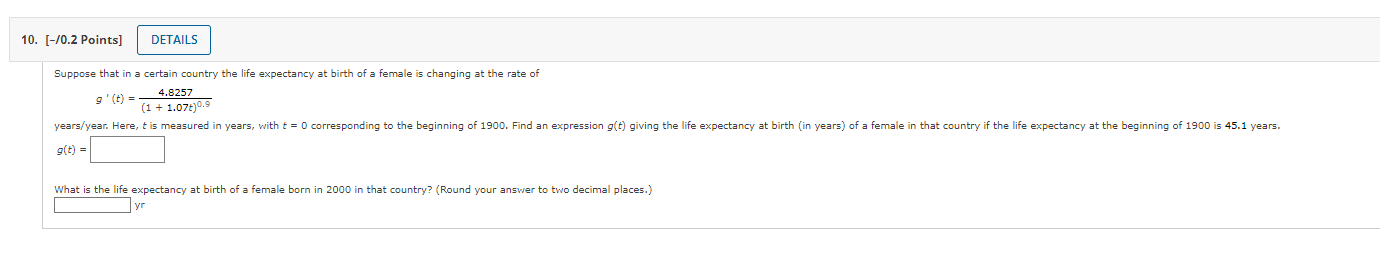 Solved Suppose that in a certain country the life expectancy | Chegg.com