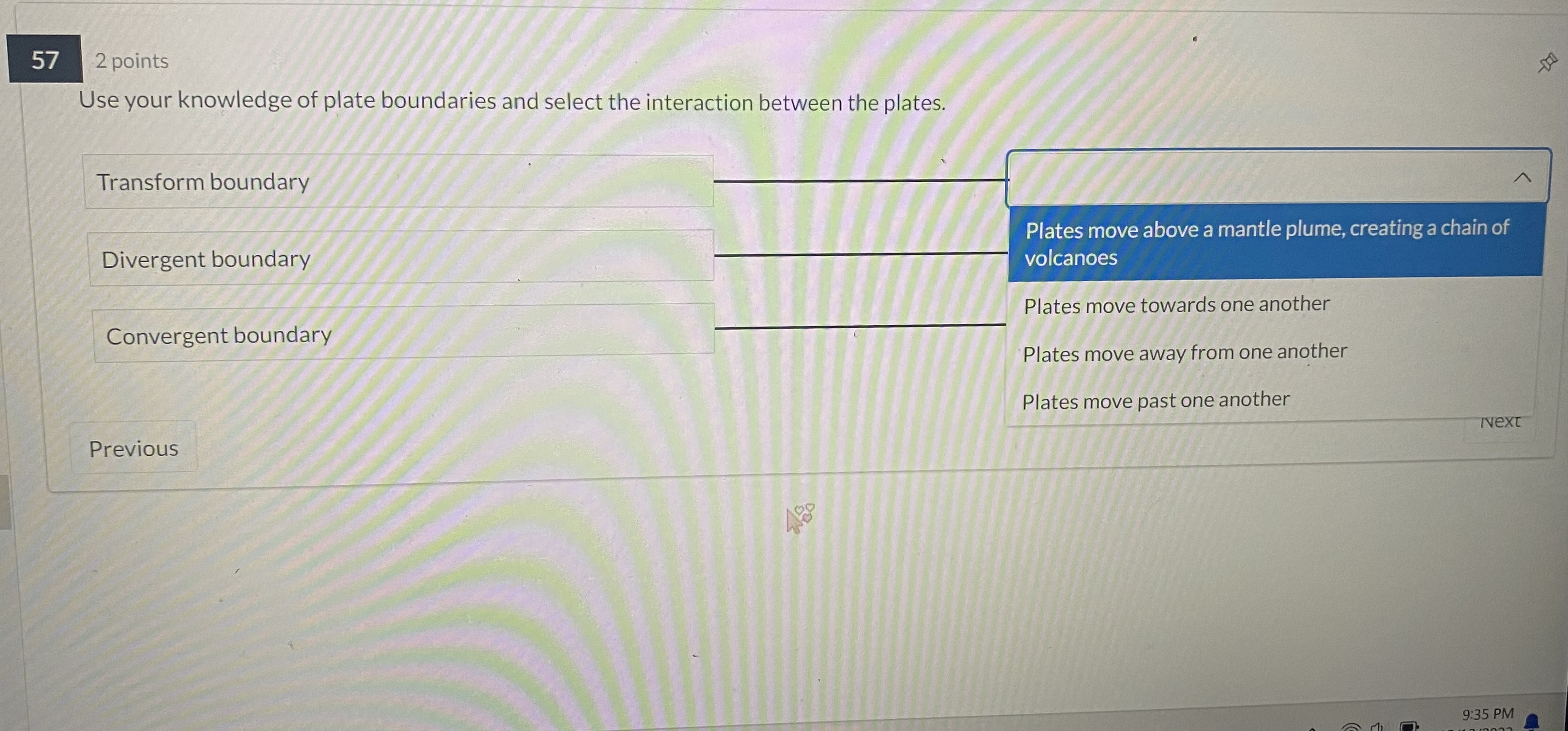 Solved Use your knowledge of plate boundaries and select the | Chegg.com