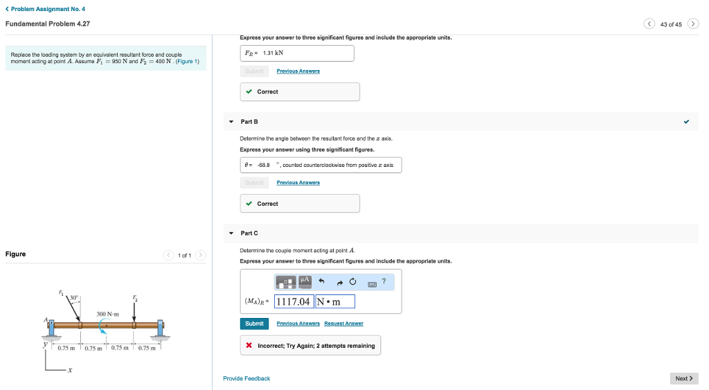 Solved Problem Assignment No. 4 Fundamental Problem 4.27 43 | Chegg.com