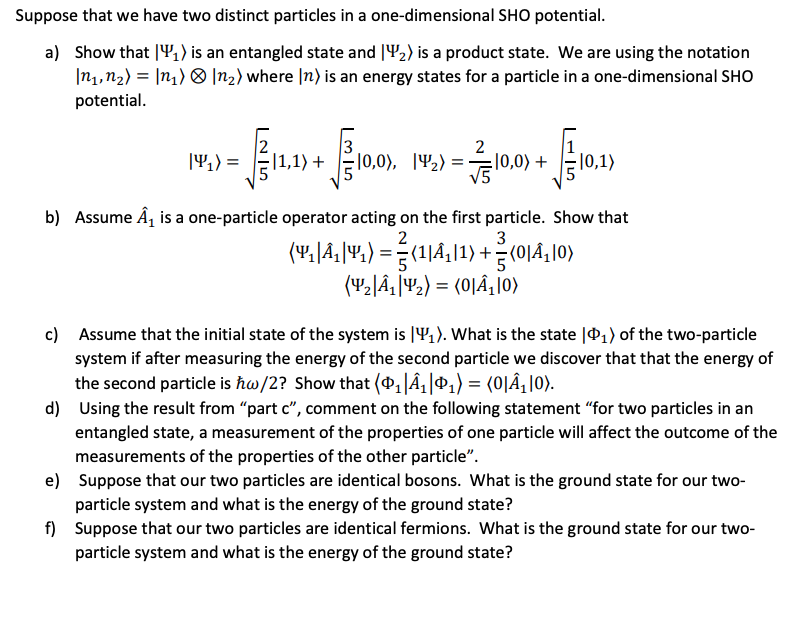 Suppose that we have two distinct particles in a | Chegg.com
