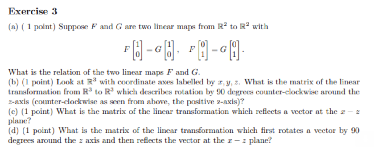 Solved (a) ( 1 point) Suppose F and G are two linear maps | Chegg.com