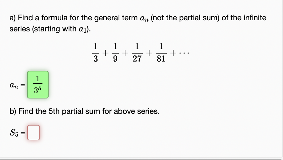 Solved a) Find a formula for the general term an (not the | Chegg.com