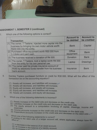 Solved ASSIGNMENT 1 SEMESTER 2 Continued 7 Which One Of Chegg Com   Image 