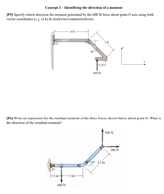 Solved Concept 3 Identifying The Direction Of A Moment Chegg Com