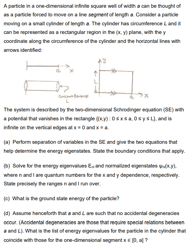 Solved A particle in a one-dimensional infinite square well | Chegg.com
