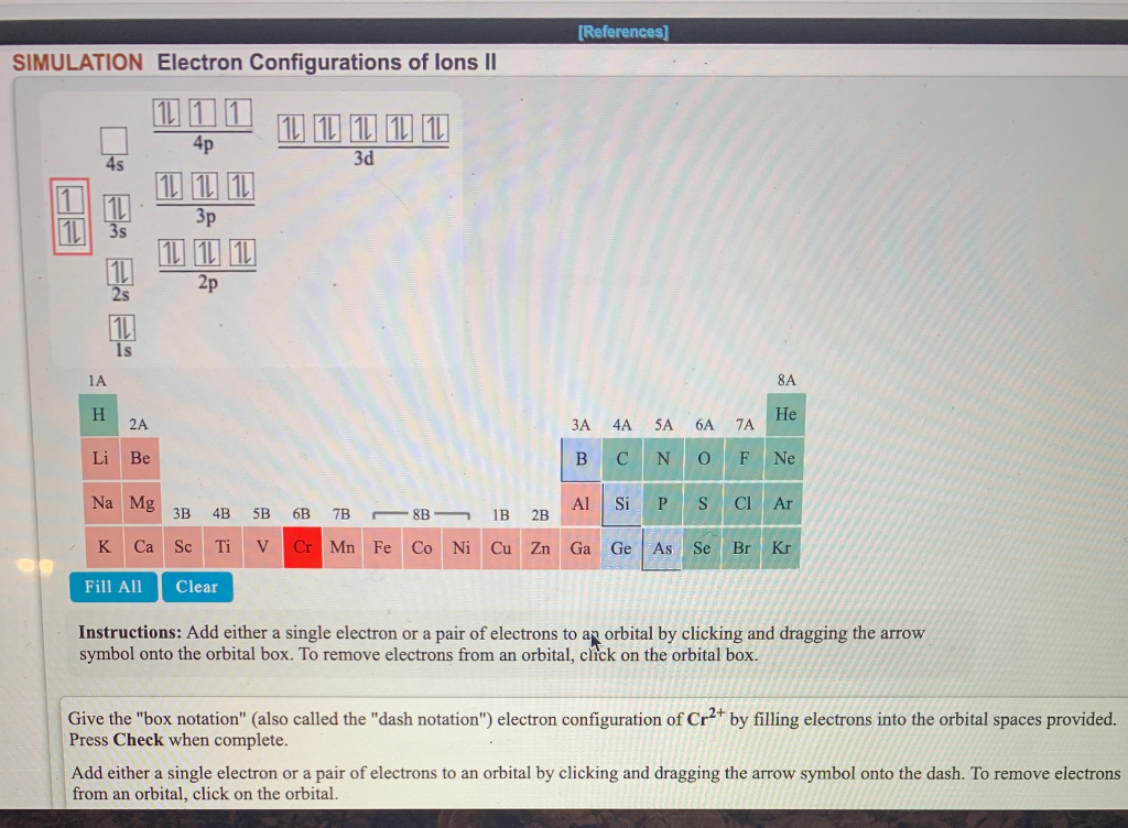 Solved References Simulation Electron Configurations Of Chegg Com