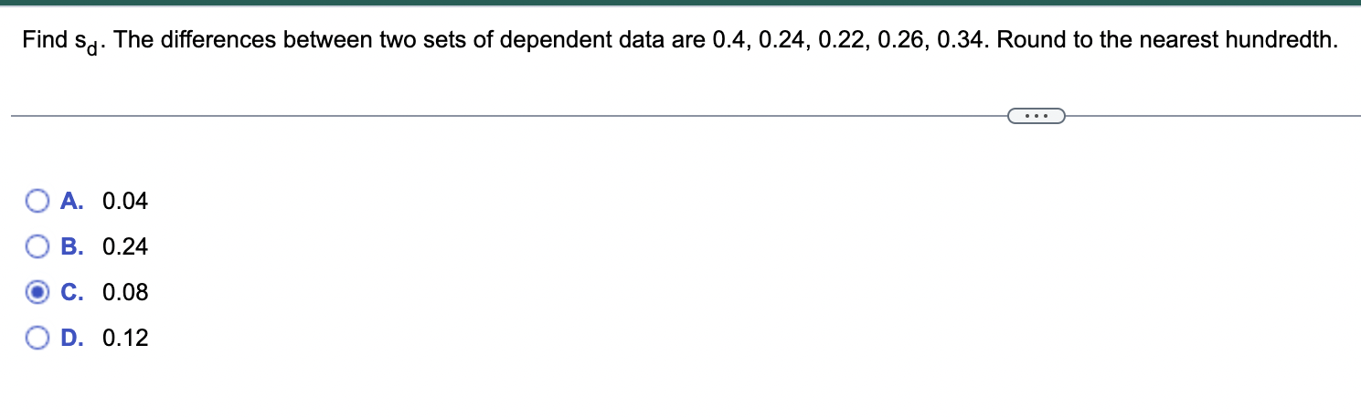 Solved Find sd. The differences between two sets of | Chegg.com