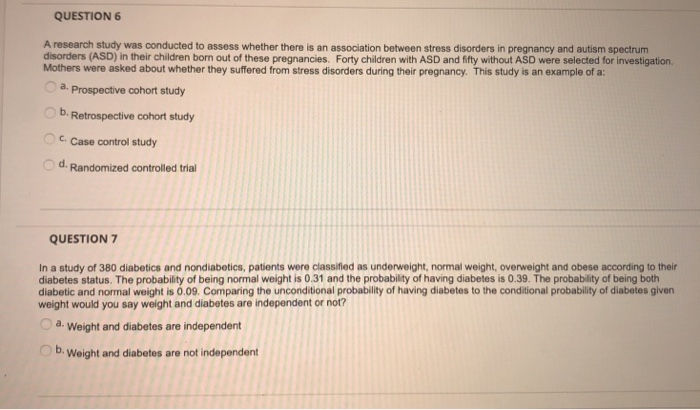 Solved QUESTION 1 A study is conducted in order to determine | Chegg.com