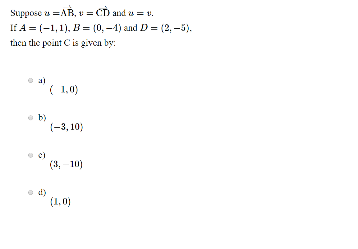 Solved Suppose U Ab V Co And U V If A 1 1 B Chegg Com