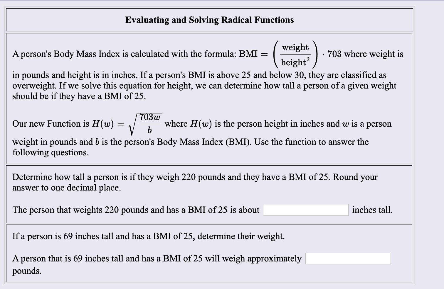 Solved Evaluating And Solving Radical Functions Weight A
