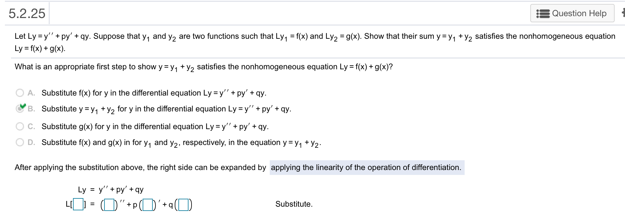 Solved 5 2 23 Question A Nonhomogeneous Differential Equa Chegg Com