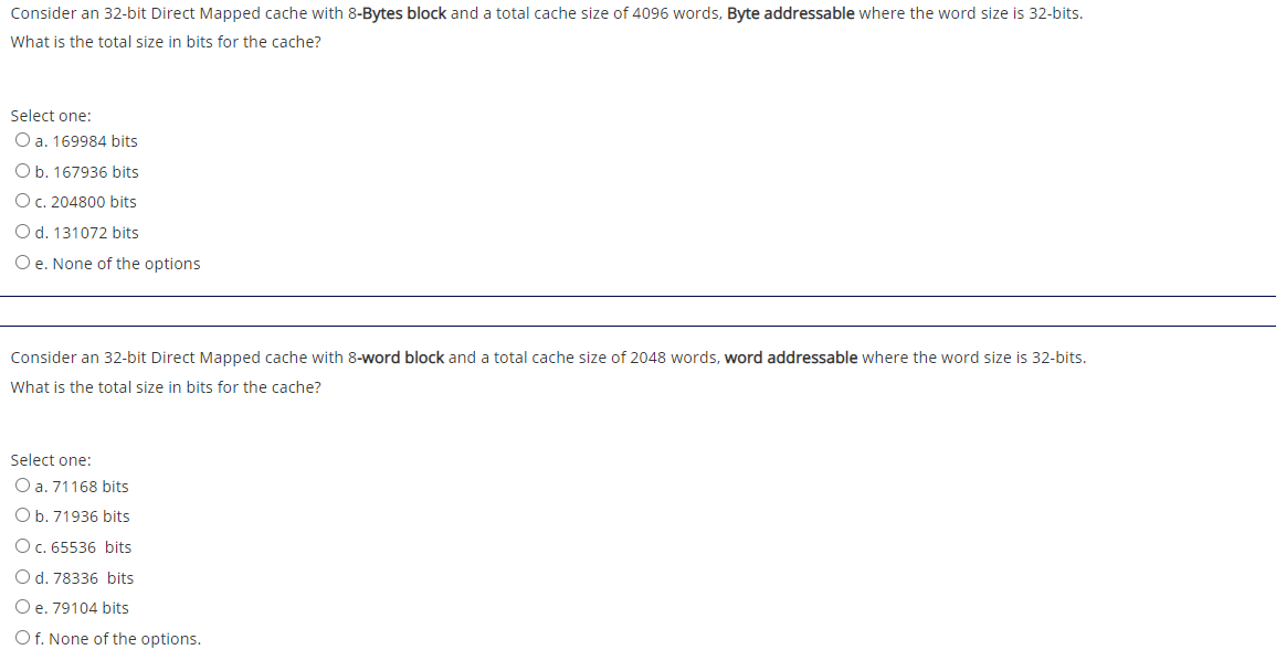 Solved Consider An 32 Bit Direct Mapped Cache With 8 Byte Chegg Com