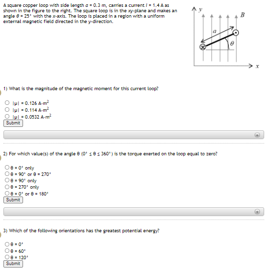 Solved A square copper loop with side length a = 0.3 m, | Chegg.com