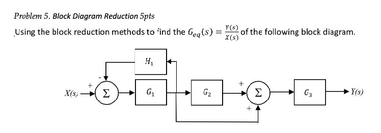 5 Block Problem Math Solved Problem 5. Block Diagram Reduction 5ptsUsing the | Chegg.com