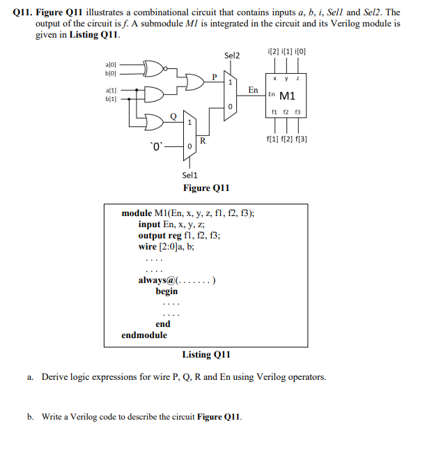 211. Figure Q11 illustrates a combinational circuit | Chegg.com