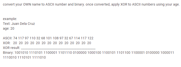 Solved convert your OWN name to ASCII number and binary. | Chegg.com