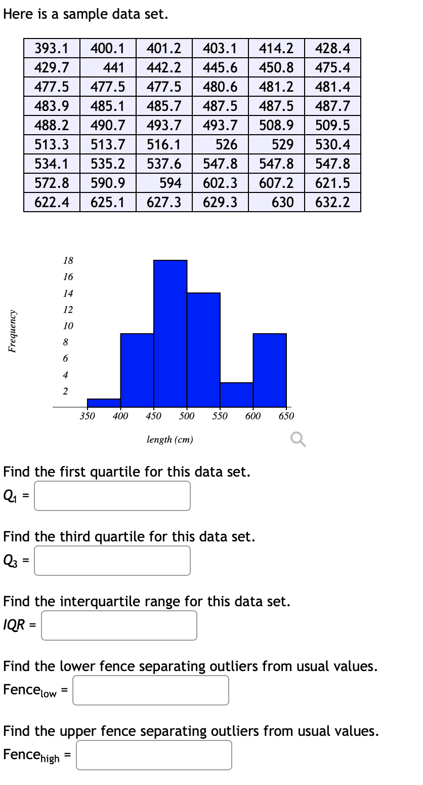 Solved Here is a sample data set. Find the first quartile