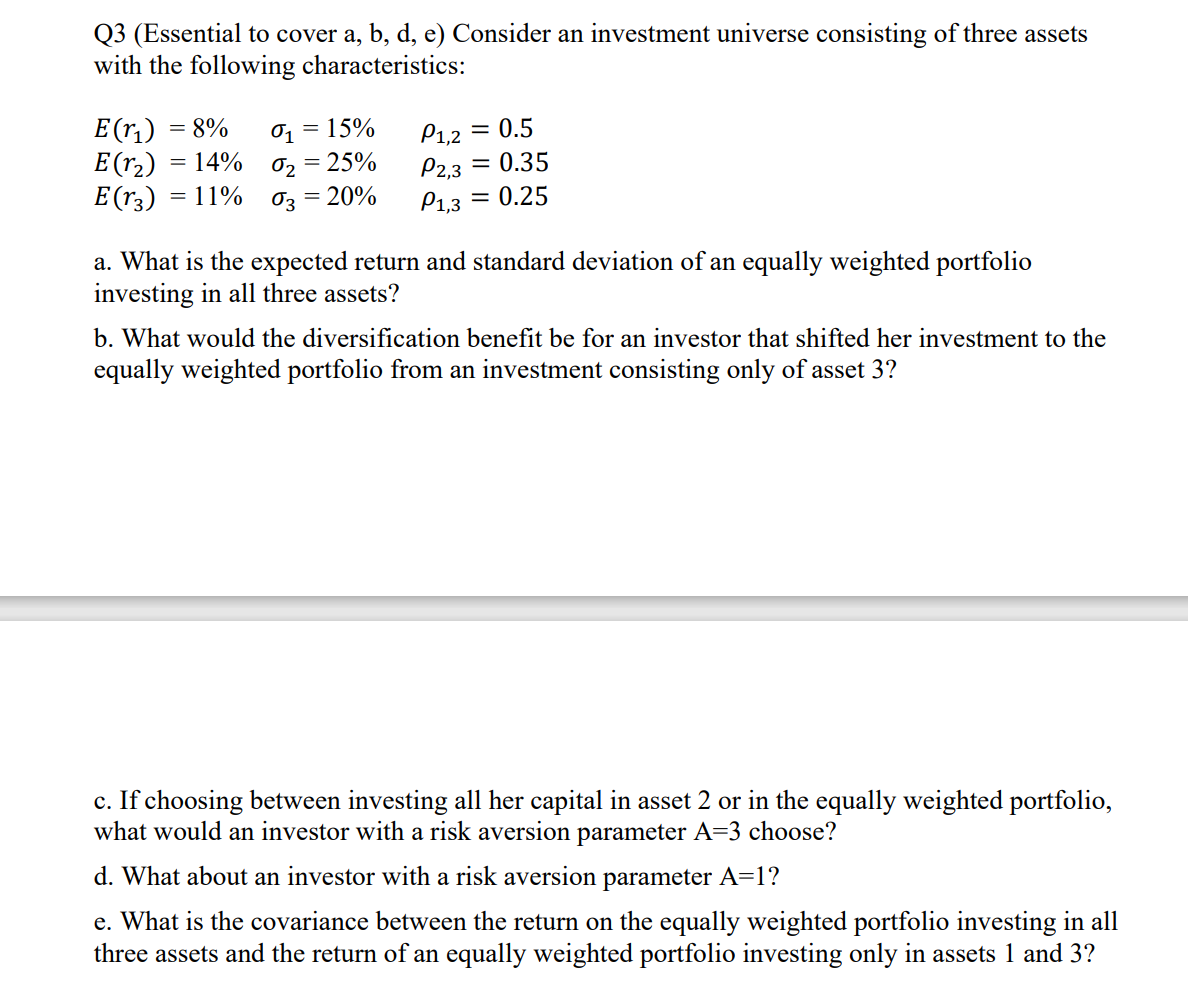 Solved Q3 (Essential to cover a, b, d, e) Consider an | Chegg.com