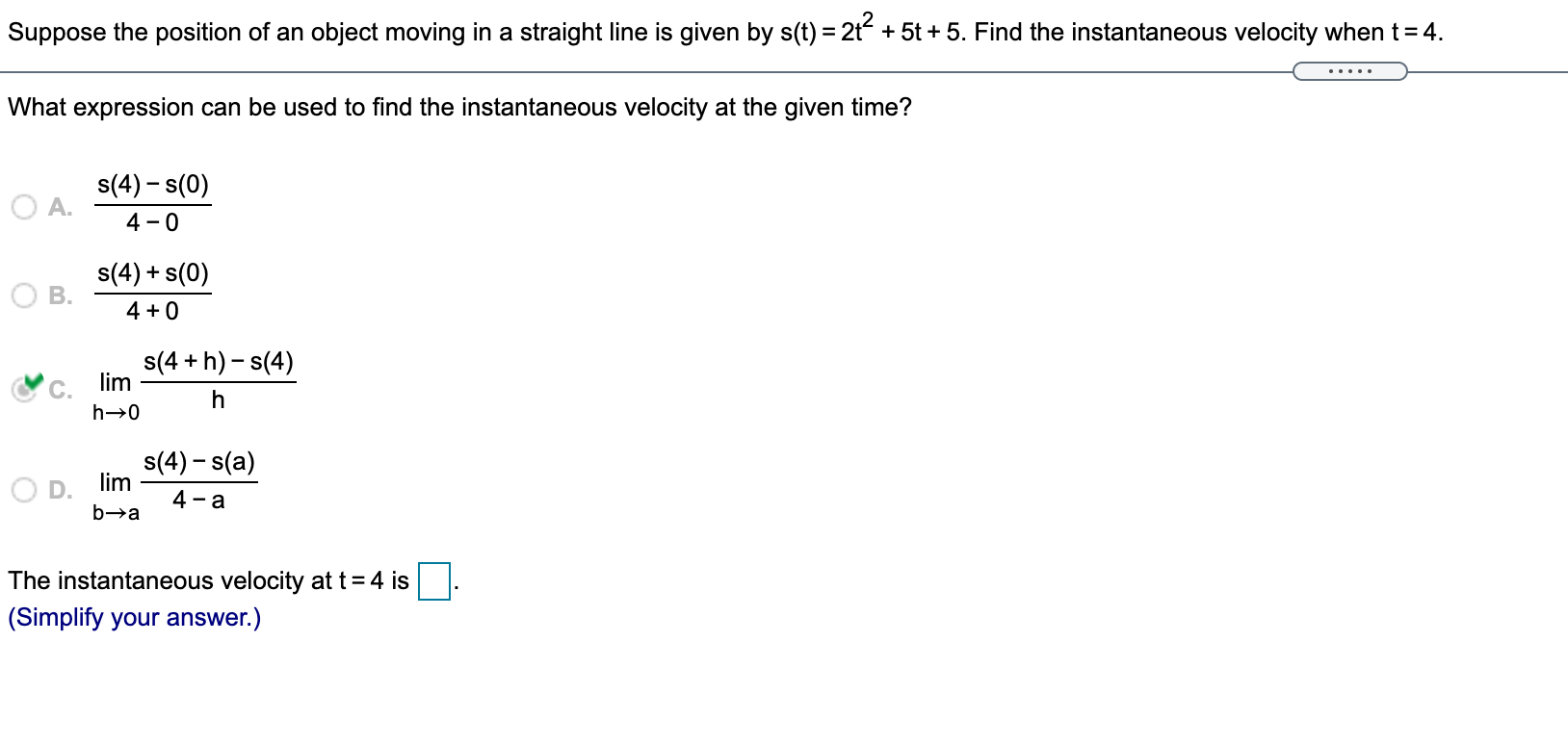 Solved Suppose The Position Of An Object Moving In A | Chegg.com