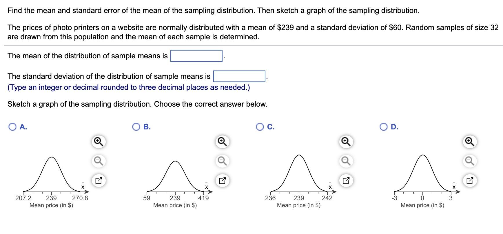 Solved Find The Mean And Standard Error Of The Mean Of The | Chegg.com