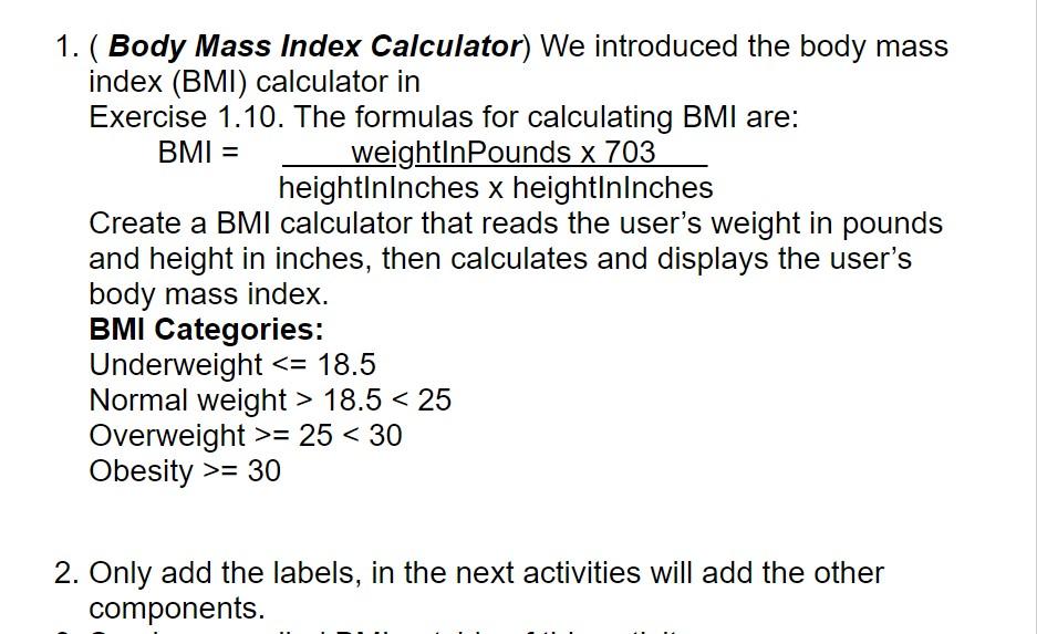 BMI Calculator Application. ->Body mass index (BMI) is a value…, by Shruti  Choudhary