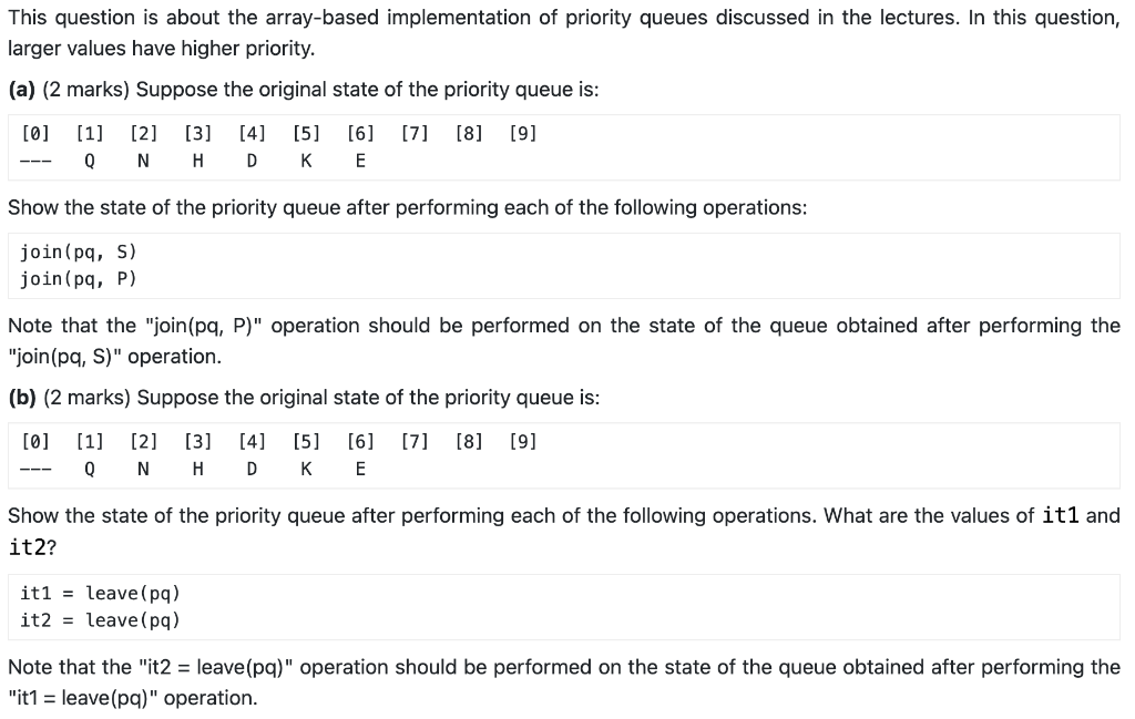 Solved This question is about the array-based implementation | Chegg.com