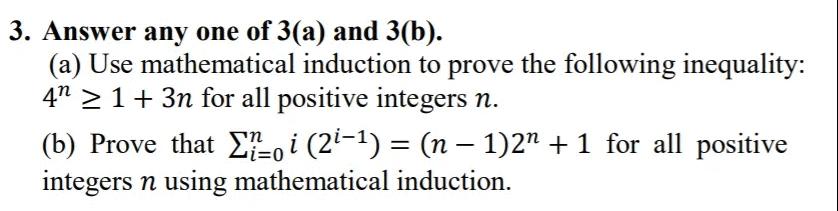 Solved 3. Answer Any One Of 3(a) And 3(b). (a) Use | Chegg.com